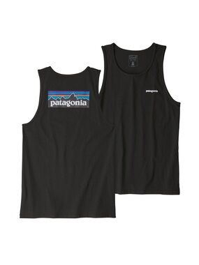 Patagonia Men’s Black Logo Tank Top - Classic Patagonia Graphic | L